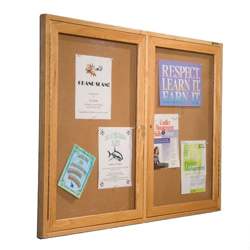 Enclosed Bulletin Board Cabinets With Wood Frame Us Markerboard