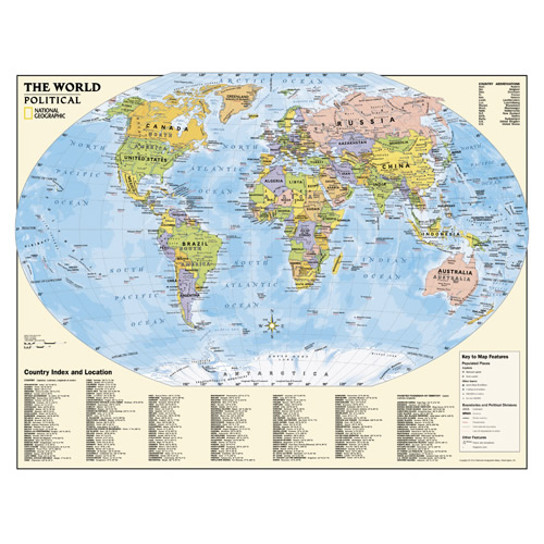 World Map With State Names - Map