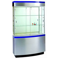 OP105 Striped Curved Wall Display Case