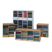 Wooden Adjustable-Compartment Literature Organizers