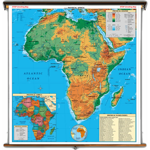 Africa Physical Political Map