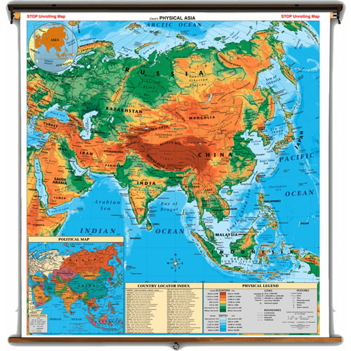 Labeled Physical Map Of Asia   Physical Asia.main 